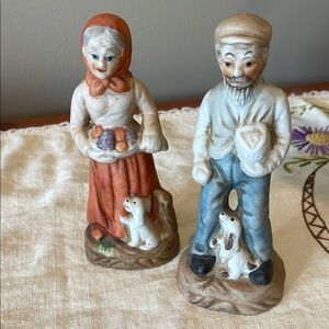 Vintage Figurine Set with Dogs